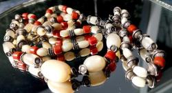 SEDEF MERCAN TAŞLI GÜMÜŞ APARATLI OSMANLI KOLYE VE BİLEKLİK SETİ