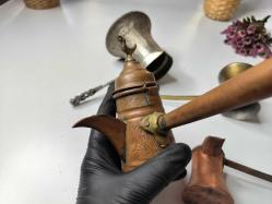 Antika Cezve Lotu - Bakır Malzeme Türk Kahvesi Cezveleri - Bosna İşi - Osmanlı Modeli