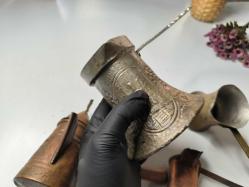 Antika Cezve Lotu - Bakır Malzeme Türk Kahvesi Cezveleri - Bosna İşi - Osmanlı Modeli