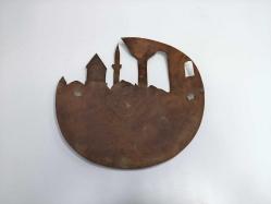 Antika Mevlana Duvar Tabağı - El Boyama Bakır Tabak - Konya Semazen Tabak - ESKİ ÜRÜN -  Duvar Dekoru