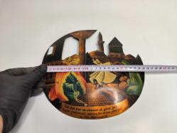 Antika Mevlana Duvar Tabağı - El Boyama Bakır Tabak - Konya Semazen Tabak - ESKİ ÜRÜN -  Duvar Dekoru