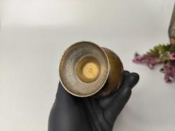 Eskilerden Gülebdan - Eski Çiçek Desenli Pirinç Gül Suyu Şişesi - Kalem İşi Gülebdan - Büyük Boy