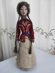 Vintage el yapımı kırgız bebek