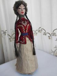 Vintage el yapımı kırgız bebek