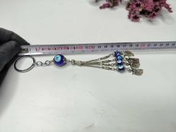 Semazen Temalı - Cam Nazar Boncuklu Anahtarlık - Tesbih Sallama Nazarlık Anahtarlık - Metal & Cam Boncuklu Nazar anahtarlık Cam