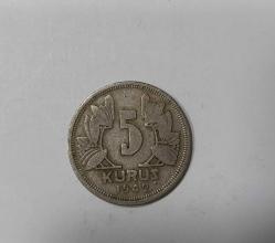 1942 YILI NİKEL 5 KURUŞ ÇOK ÇOK TEMİZ KONDİSYONDA