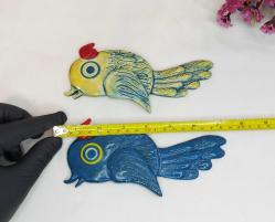 Antika Papağan Nazarlık - Nazar Boncuğu Duvar Dekoru Kuş - Çift Papağan - 2 Adet