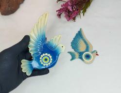 Antika Kuş Nazarlık - Nazar Boncuğu Duvar Dekoru Kuş - Duvar Tabağı - Dekor - 2 Adet