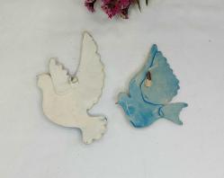 Antika Kuş Nazarlık - Nazar Boncuğu Duvar Dekoru Kuş - Duvar Tabağı - Dekor - 2 Adet