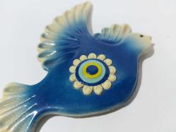 Antika Kuş Nazarlık - Nazar Boncuğu Duvar Dekoru Kuş - Duvar Tabağı - Dekor - 3 Adet