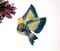 Antika Kuş Nazarlık - Nazar Boncuğu Duvar Dekoru Kuş - Duvar Tabağı - Dekor - Büyük Boy