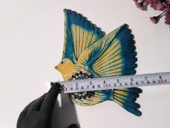 Antika Kuş Nazarlık - Nazar Boncuğu Duvar Dekoru Kuş - Duvar Tabağı - Dekor - Büyük Boy