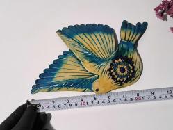 Antika Kuş Nazarlık - Nazar Boncuğu Duvar Dekoru Kuş - Duvar Tabağı - Dekor - Büyük Boy