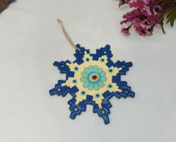 Antika Kar Tanesi Nazarlık - Nazar Boncuğu Duvar Dekoru Kış Temalı - Duvar Tabağı - Dekor