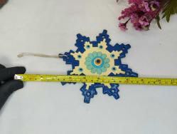 Antika Kar Tanesi Nazarlık - Nazar Boncuğu Duvar Dekoru Kış Temalı - Duvar Tabağı - Dekor