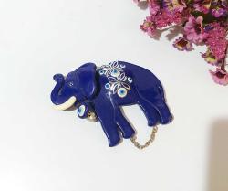 Eskilerden FİL Nazarlık - Nazar Boncuğu Duvar Dekoru - Duvar Tabağı - Dekor