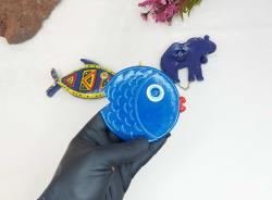 Eskilerden BALIK - FİL Nazarlık - Nazar Boncuğu Bereket Duvar Dekoru - Duvar Tabağı - Tasarım Balık Dekor - 3 ADET