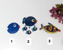 Eskilerden BALIK - FİL Nazarlık - Nazar Boncuğu Bereket Duvar Dekoru - Duvar Tabağı - Tasarım Balık Dekor - 3 ADET 999