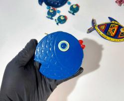 Eskilerden BALIK - FİL Nazarlık - Nazar Boncuğu Bereket Duvar Dekoru - Duvar Tabağı - Tasarım Balık Dekor - 3 ADET 999