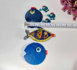 Eskilerden BALIK - FİL Nazarlık - Nazar Boncuğu Bereket Duvar Dekoru - Duvar Tabağı - Tasarım Balık Dekor - 3 ADET 999