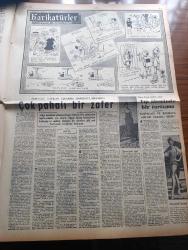 Ulus Gazetesi - Turkish Newspaper - 14 Ekim 1953 - ya sükut ya küfür yazan Hüseyin Cahit Yalçın Başmakale - Ankara Dün Başkent oluşunun 30. Yılını kutladı fotoğraflar - Suriye Türk mallarına el koyuyor - İşte vesika Celal Yardımcı hala inkar edebilecek mi - Devlet Bakanı Celal Yardımcının Ağrıda dini politikaya alet ederek işlediği suç - Churchill çekilmiyor - Adnan Menderes'in kulakları çınlasın - sözleşmeyi çiğneyen parti yazan Nihat Erim - Fenerbahçe İngiliz takımı  Bristol'e 7 4 yenildi - CHP'li gençler Hasanoğlan'ı ziyaret ettiler - muhafazakarlar Kongresi yazan Ahmet Şükrü Esmer -  Windsor Dükü golf maçında fotoğraf - norveç'te gene sosyalistler seçimi kazandı - Ertuğrul Sadi Tek son piyeslerinden birinde fotoğraf - eskrim milli takım seçmeleri - Mithatpaşa  stadı'nda Beşiktaş Adalet Maçı - dünya basınından karikatürler - Tıp aleminde bir tartışma kuşpalazı ve boğmaca aşıları zararlı mıdır - çocuk sayfası - Ankara'nın meşhur kadın berberi Hollywood Selahattin - Tablet Vikodin