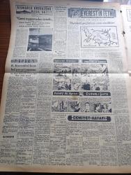 Ulus Gazetesi - Turkish Newspaper - 5 Kasım 1953 - Demokrat Parti nizam Partisi yazan Hüseyin Cahit Yalçın Başmakale - Atatürk'ün naaşı katafalkta fotoğraf - birleşik Amerika'da muhalefetin başarısı - İstanbulspor 4 Vefa 2 fotoğraf - Celal Yardımcının ağrı'daki konuşmasının zaptını tutanlar hala savcılığa davet edilmedi - birleşik Amerika'nın Türkiye Büyükelçisi Warren'in yaptığı konuşma - Adnan Menderes'e gönderilen protesto telgrafları - kafaoğlu faciası yazan Nihat Erim - İsrail başbakanı Ben Gurion istifa etti - tarihi Çemberlitaş tamir ediliyor - Kara Kuvvetleri hentbol şampiyonasını Harp okulu takımı kazandı - Ankara'da cemiyet hayatı - Ata'nın naaşı katafalka kondu foto röportaj Hüseyin Ezer - Atatürk'ün kız kardeşi Makbule Atadan da oradaydı fotoğraf - Bu toprağın altında Atatürk'ün bayrağımıza sarılı tabutu duruyordu rutubetin tesiri ile bayrak çürümüştü fotoğraf - Büyük Millet Meclisi Başkanı Abdülhalik Renda tutulan zaptı imzaladı fotoğraf - Anıtkabir'e gelecek Toprak