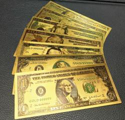 1/2/5/10/20/50/100 ABD DOLAR ALTIN VARAKLI SET