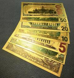 1/2/5/10/20/50/100 ABD DOLAR ALTIN VARAKLI SET