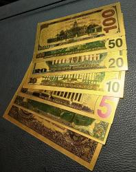 1/2/5/10/20/50/100 ABD DOLAR ALTIN VARAKLI SET