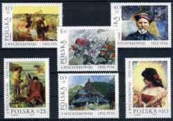 Koleksiyon Pulları,1987 POLONYA Ressam L-Wyczolkowski'nin 6 Adet Tablosu. Damgasız 6 Pul Tam Seri.