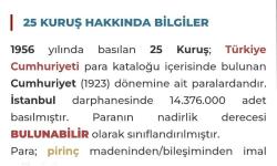 1956 TARİHLİ PİRİNÇ 25 KURUŞ