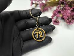 72 Numara Pirinç - Metal Anahtarlık - Dolap Numara anahtarlığı