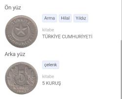 1943 TARİHLİ NİKEL 5 KURUŞ