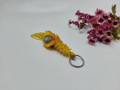 Boncuk İşi Nazarlık Anahtarlık - Cezaevi İşi Nazar Boncuklu Anahtarlık - Sarı