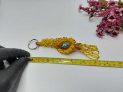 Boncuk İşi Nazarlık Anahtarlık - Cezaevi İşi Nazar Boncuklu Anahtarlık - Sarı