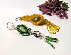 Boncuk İşi Nazarlık Anahtarlık - Cezaevi İşi Nazar Boncuklu Anahtarlık - Sarı - 2 ADET