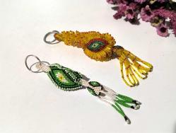 Boncuk İşi Nazarlık Anahtarlık - Cezaevi İşi Nazar Boncuklu Anahtarlık - Sarı - 2 ADET