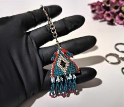 Boncuk İşi Nazarlık Anahtarlık - Cezaevi İşi Nazar Boncuklu Anahtarlık