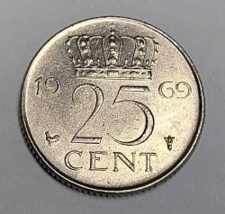 HOLLANDA 1969 25 CENT