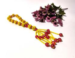 Cezaevi İşi Cam Boncuk Tesbih - Galatasaray Tesbip - Top Desenli El İşi Otantik sallama