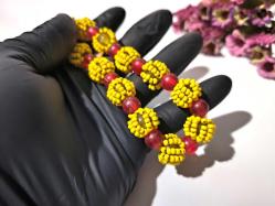 Cezaevi İşi Cam Boncuk Tesbih - Galatasaray Tesbip - Top Desenli El İşi Otantik sallama