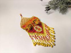 Cezaevi İşi Cam Boncuk Galatasaray Araç Süsü - Duvar Süsü Maşallah KUŞ - Boncuk Sanatı - 02