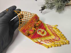 Cezaevi İşi Cam Boncuk Galatasaray Araç Süsü - Duvar Süsü Maşallah KUŞ - Boncuk Sanatı - 02