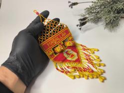 Cezaevi İşi Cam Boncuk Galatasaray Araç Süsü - Duvar Süsü Maşallah KUŞ - Boncuk Sanatı - 02