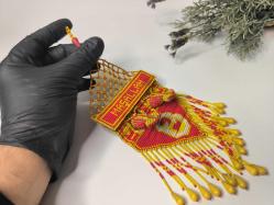 Cezaevi İşi Cam Boncuk Galatasaray Araç Süsü - Duvar Süsü Maşallah KUŞ - Boncuk Sanatı - 02