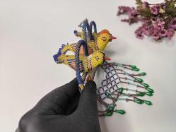 Cezaevi İşi Cam Boncuk Maşallah Araç Süsü - Duvar Süsü Maşallah KUŞ - Boncuk Sanatı