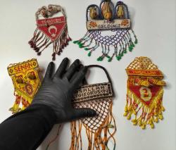 Cezaevi İşi Cam Boncuk Maşallah Araç Süsü - Duvar Süsü Maşallah KUŞ - Boncuk Sanatı - LOT - 5 ADET