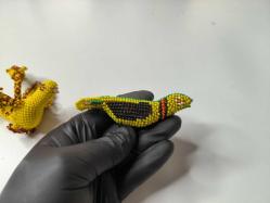 Cezaevi İşi Cam Boncuk Kuş Biblosu - Eski Kuş - Kelebek Biblo - Boncuk Sanatı - Lot