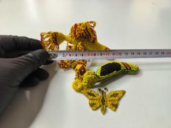 Cezaevi İşi Cam Boncuk Kuş Biblosu - Eski Kuş - Kelebek Biblo - Boncuk Sanatı - Lot