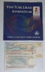 8. EMİSYON NADİR A SERİSİ YTL ( YENİ TÜRK LİRASI) KAĞIT PARA SETİ ÇİL KONDİSYONDA MERKEZ BANKASI ALBÜMÜNDE